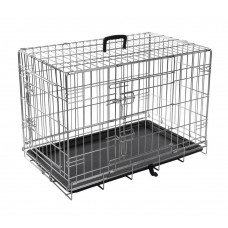 Flamingo Wire Cage Keo Silver 2 двери клетка для собак M 77х47х54 см (1030063)